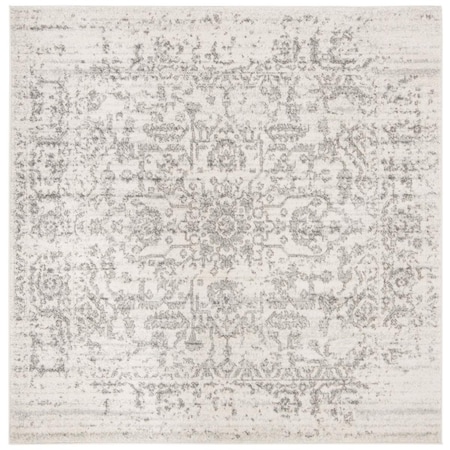 Safavieh 4 x 4 ft. Madison Power Loomed Square Area Rug Silver & Ivory MAD603G-4SQ